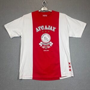 Ajax Amsterdam Shirt Mens XXL 2XL Red White Colorblock St Andrews Crosses Patch